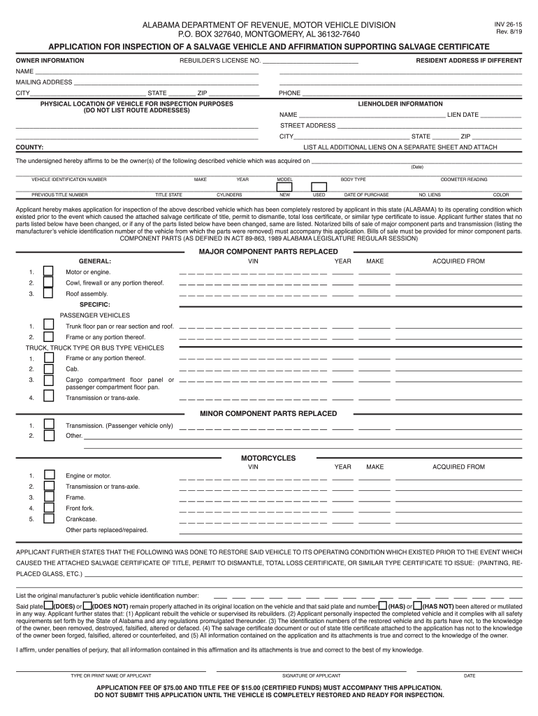 Inv 26 15  Form