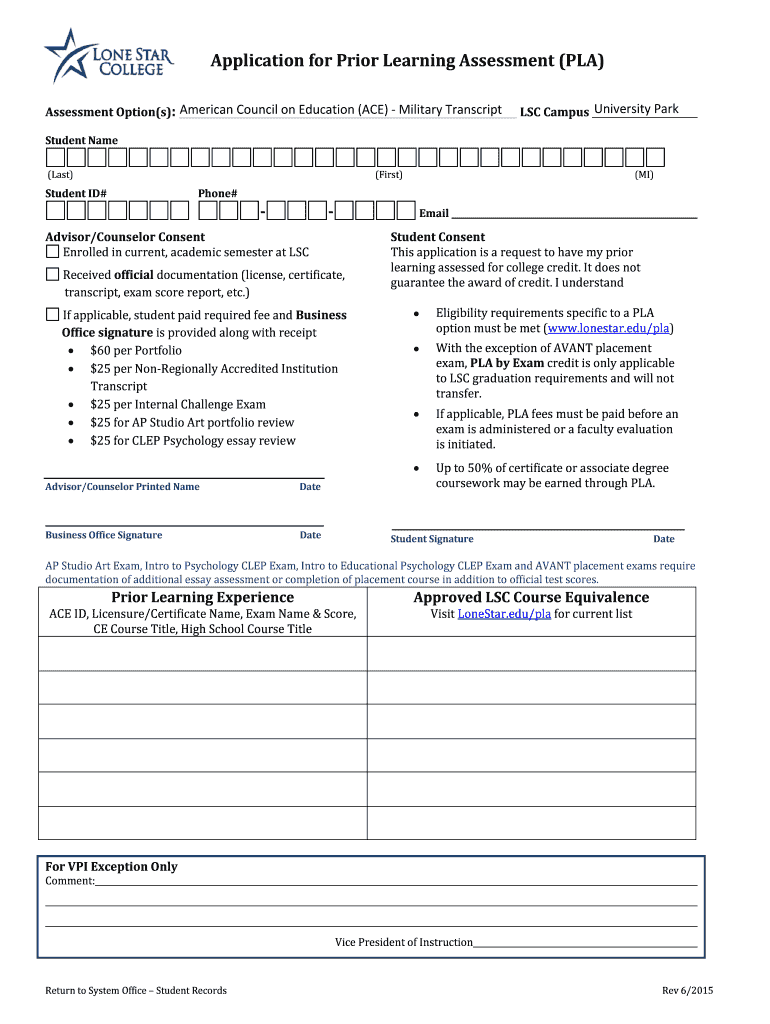  ACE Credit Guidelines for Prior Learning OpportunitiesAIU 2015