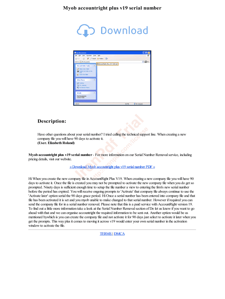 Serial Number Myob V19  Form