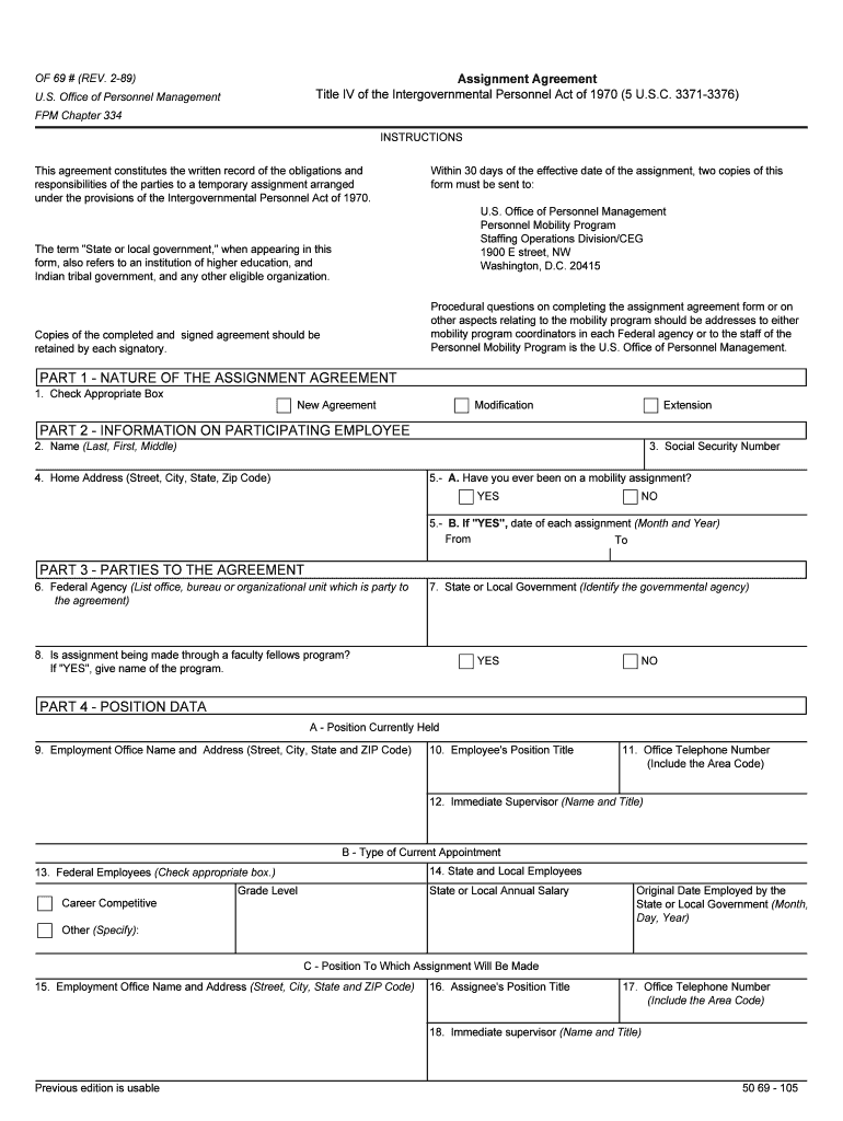 Assignment Agreement  Office of Sponsored Programs  Form