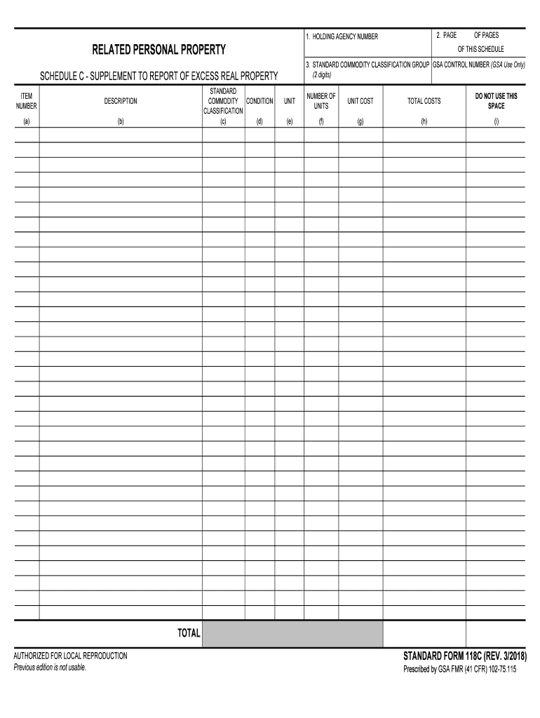 Related Personal Property  GSA  Form