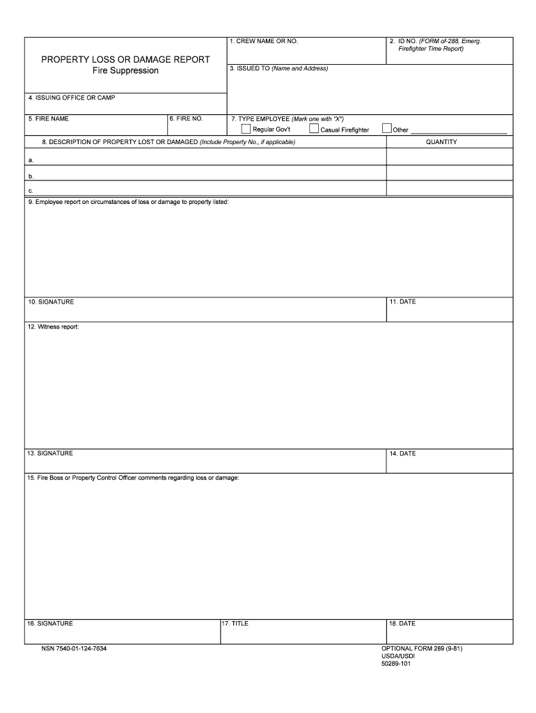 Incident Time Report  US Forest Service  Form
