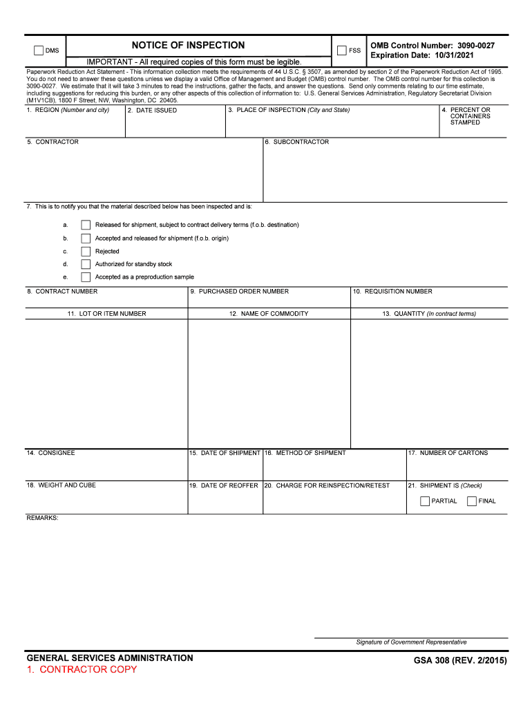 OMB Control Number 3090 0027  Form