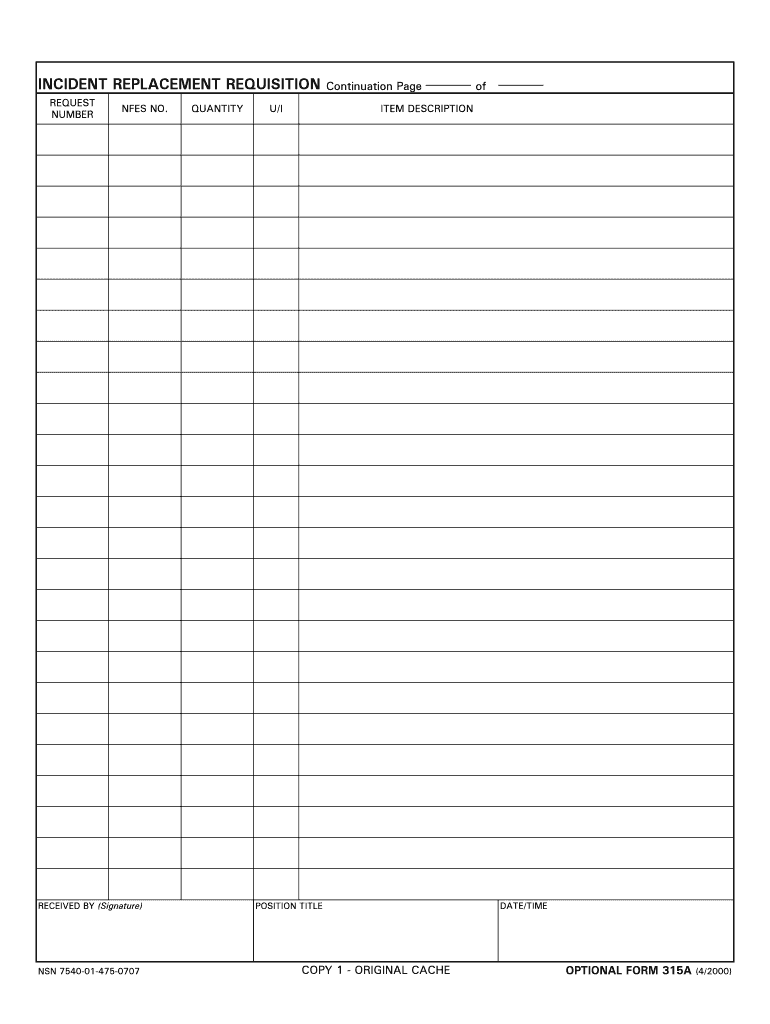 Incident Replacement Requisition  GSA Gov  Form