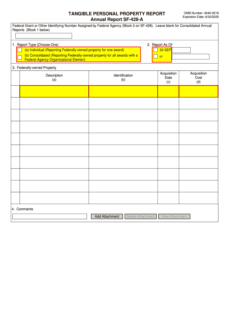 Tangible Personal Property Report  Obama White House  Form