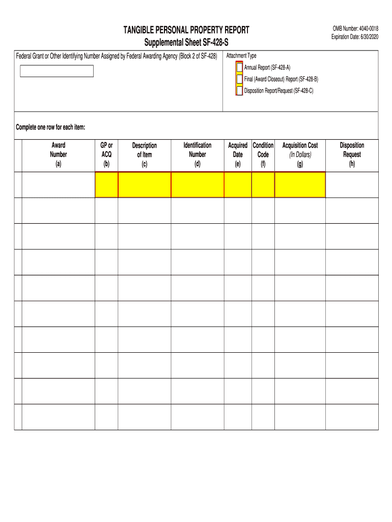 Federal Grant or Other Identifying Number Assigned by Federal Awarding Agency Block 2 of SF 428  Form