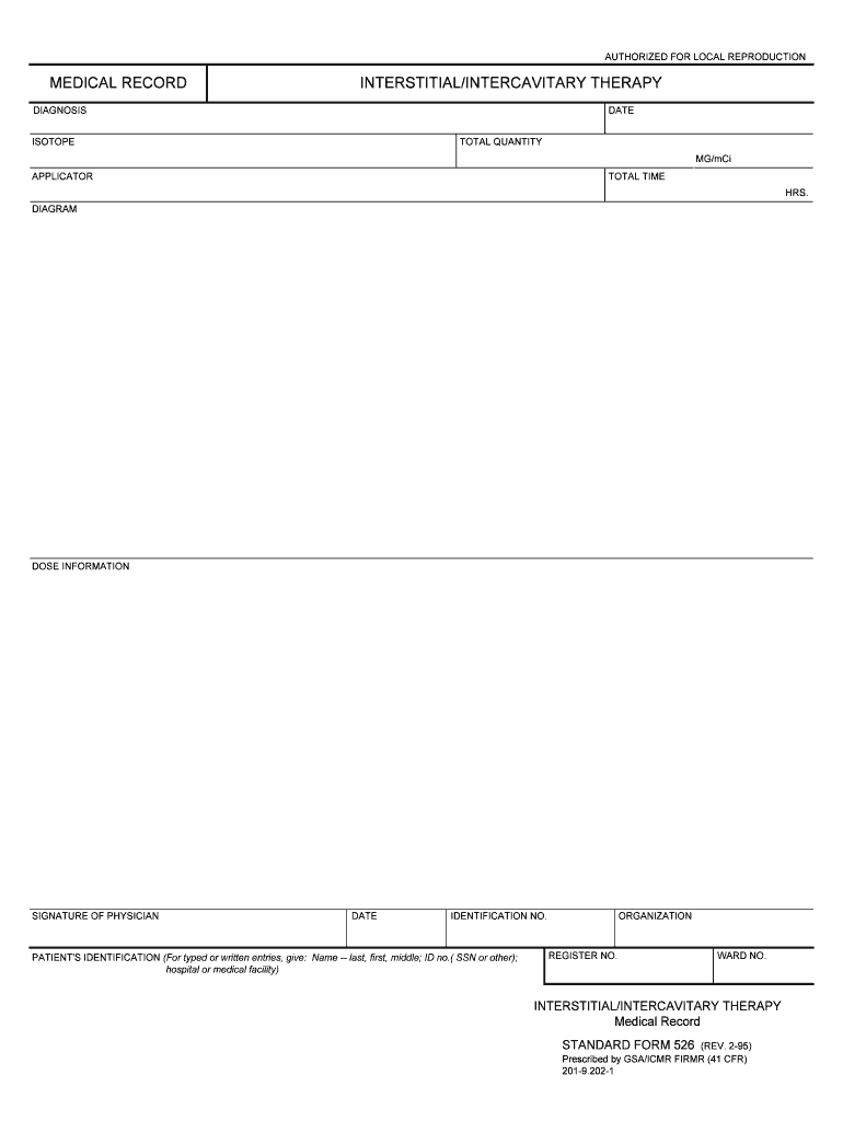 MEDICAL RECORD INTERSTITIALINTERCAVITARY  GSA  Form