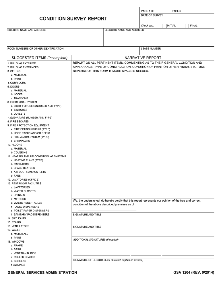 PROPERTY CONDITION ASSESSMENT REPORT Property  Form