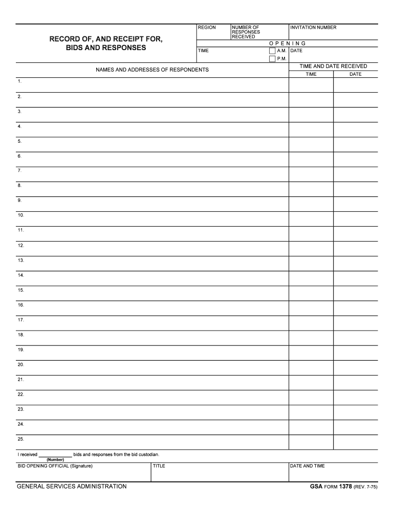 BIDS and RESPONSES  Form