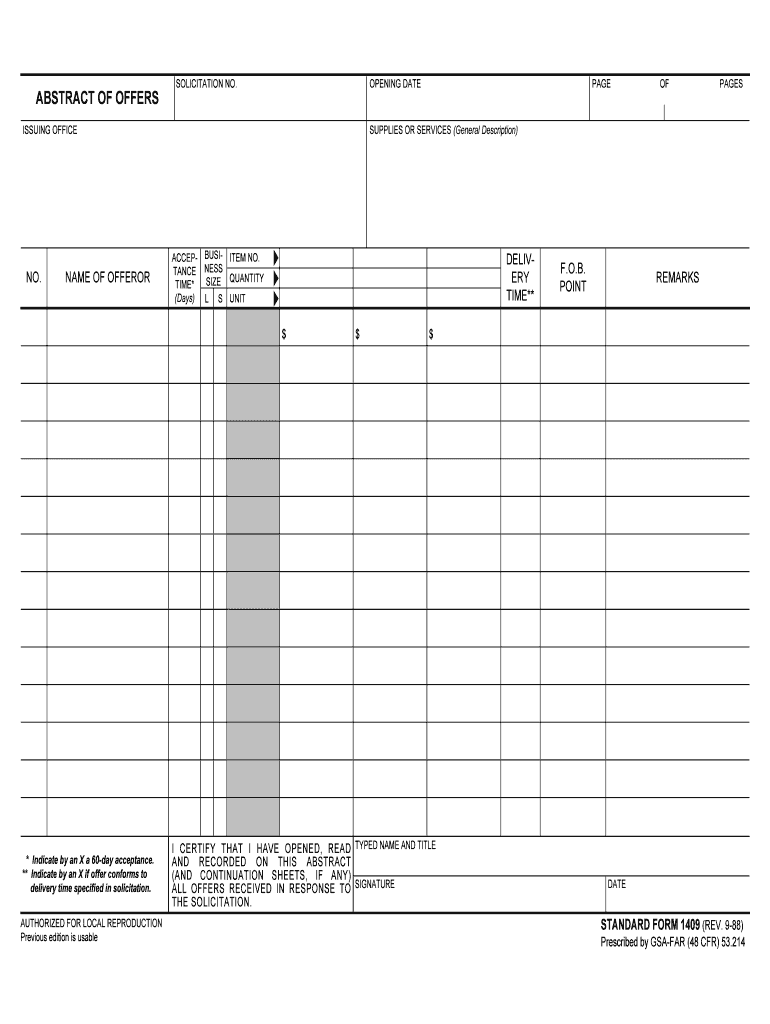 SUPPLIES or SERVICES General Description  Form