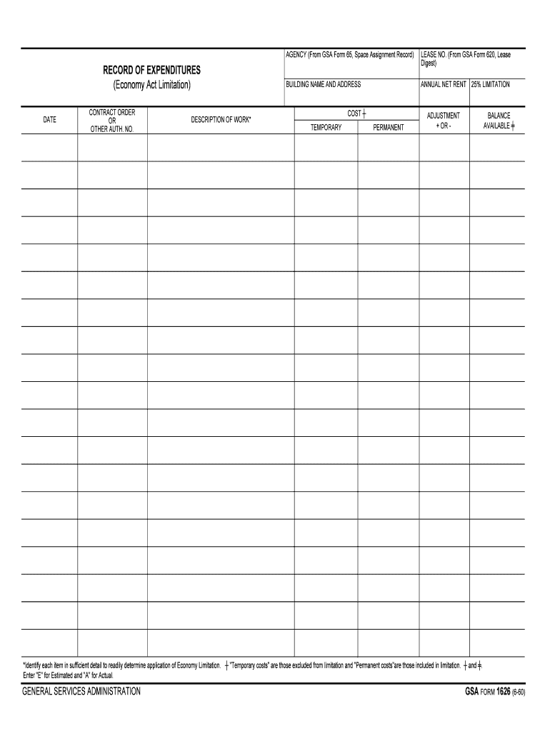 RECORD of EXPENDITURES  Form