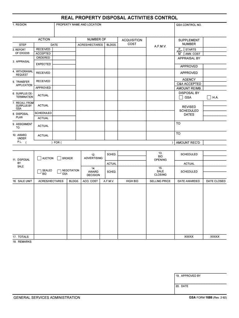 Real Property, Real Solutions  US GSA Real Property Disposal  Form