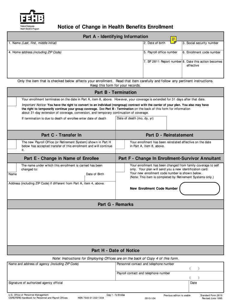 Notice of Change in Health Benefits Enrollment  Form