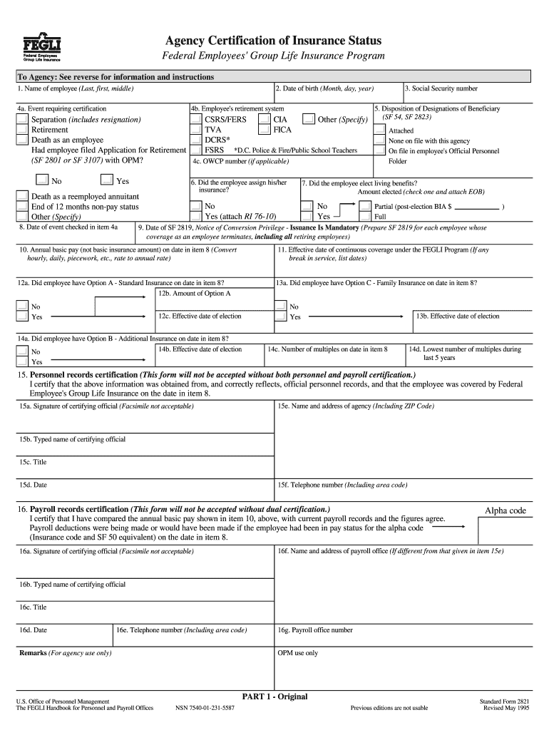 Designation of Beneficiary Federal Employees    DHS OIG  Form