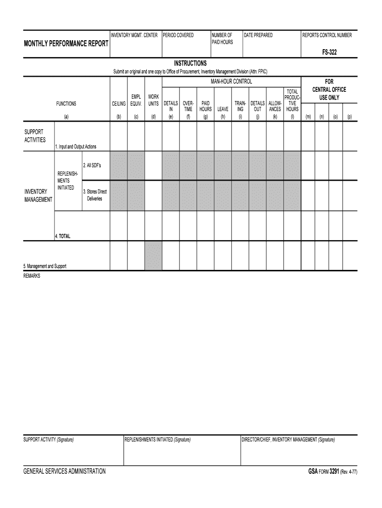 Monthly Performance Report  GSA