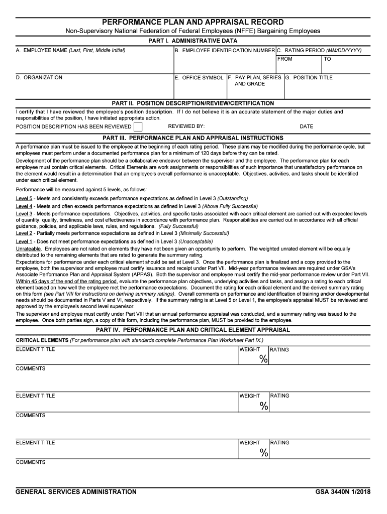 Performance Plan and Appraisal Record  Non Supervisory