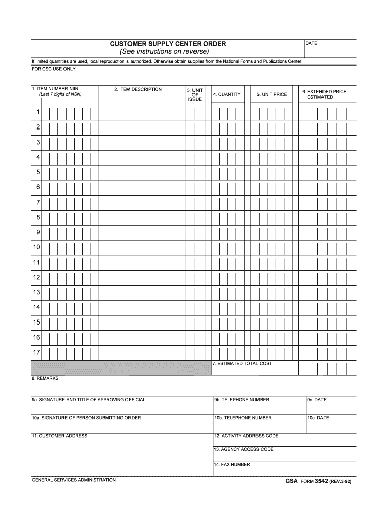 See Instructions on Reverse  GSA  Form