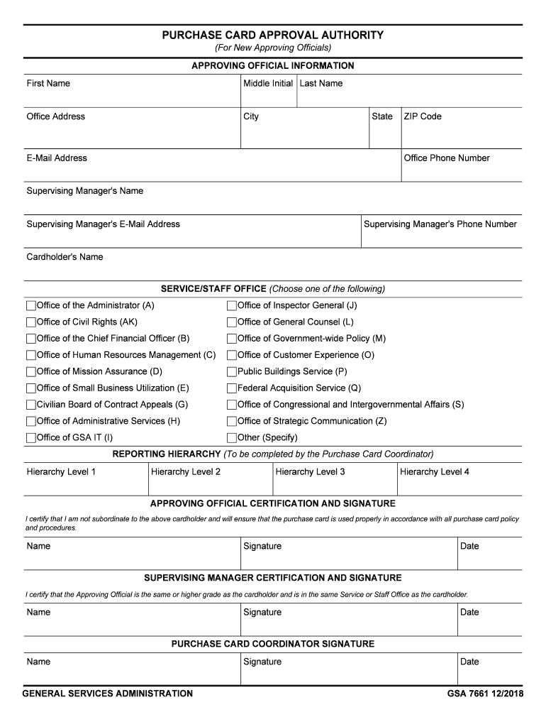 Purchase Card Training for Cardholders and Approving Officials  Form