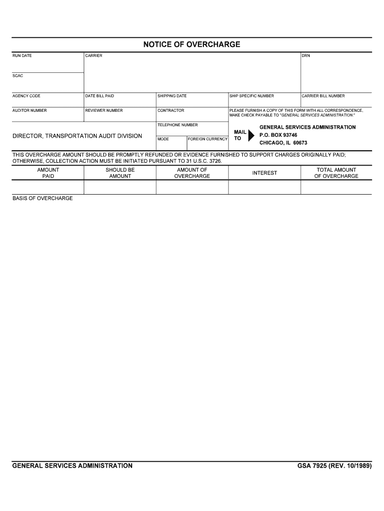  OverCharge Claims  UPS Freight 1989