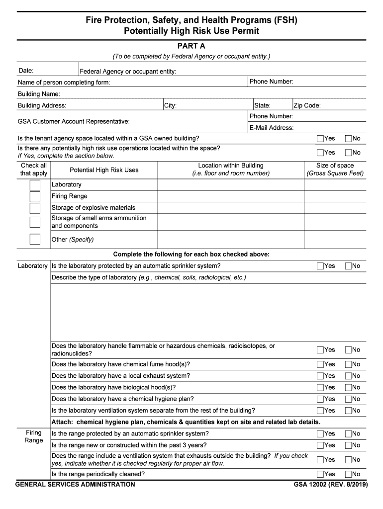 Fire, Safety and H  GSA Gov  Form