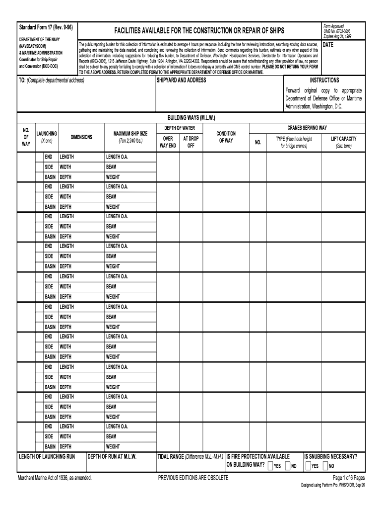 Coordinator for Ship Repair  Form