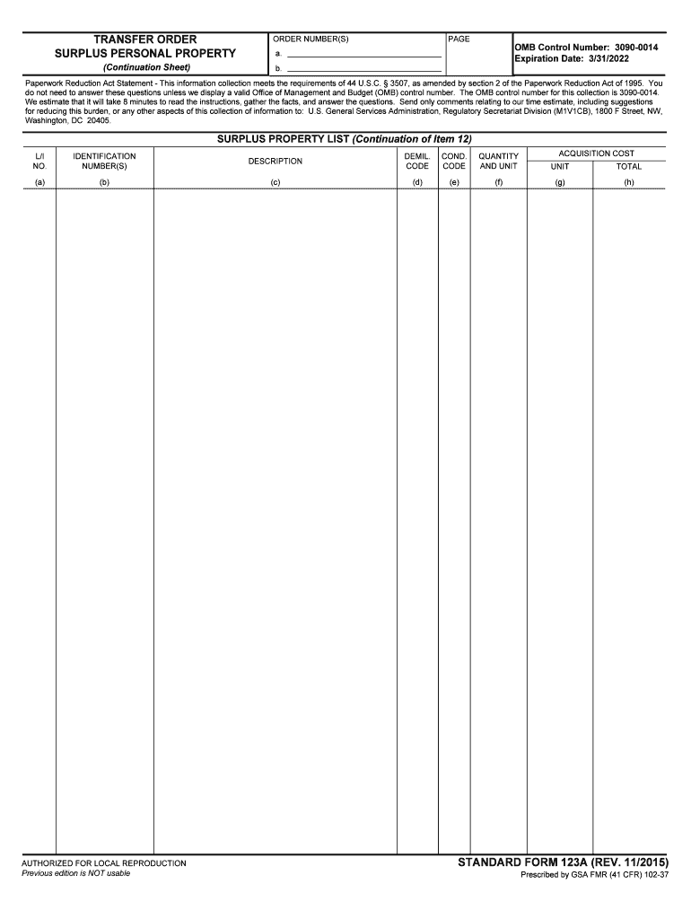 General Services Administration, Regulatory Secretariat Division M1V1CB, 1800 F Street, NW,  Form