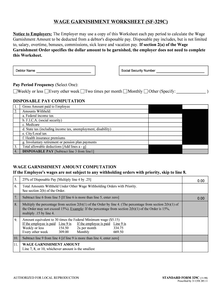 422 833 Administrative Wage Garnishment for Administrative  Form