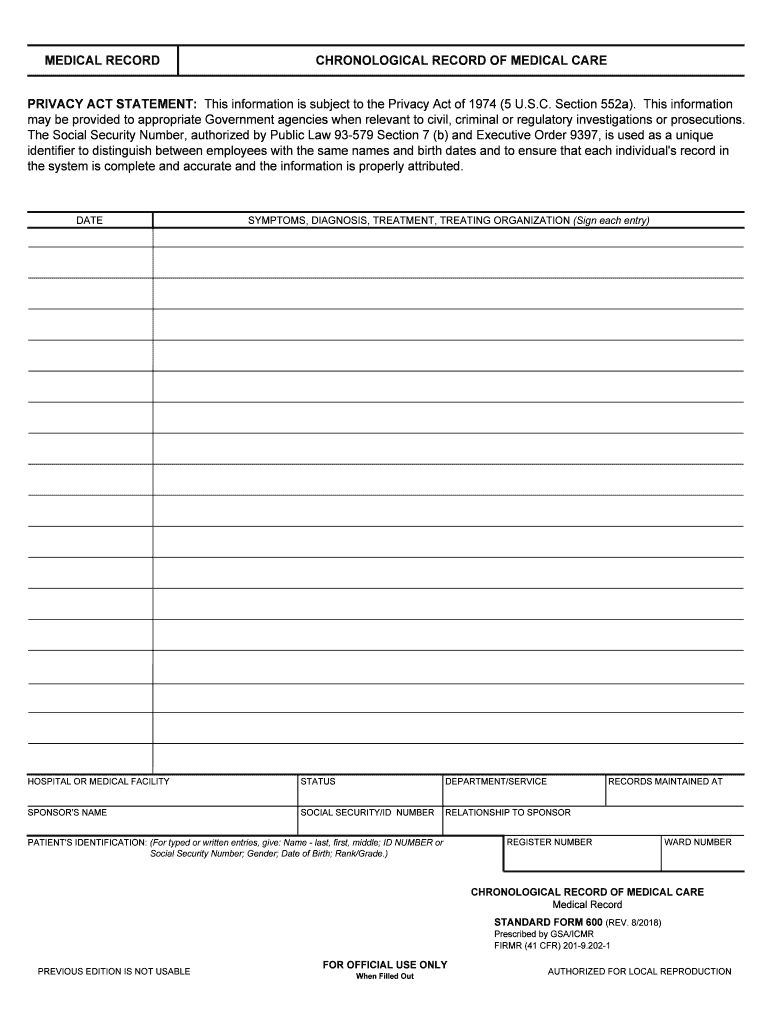 MEDICAL RECORD PRIVACY ACT STATEMENT This    GSA  Form