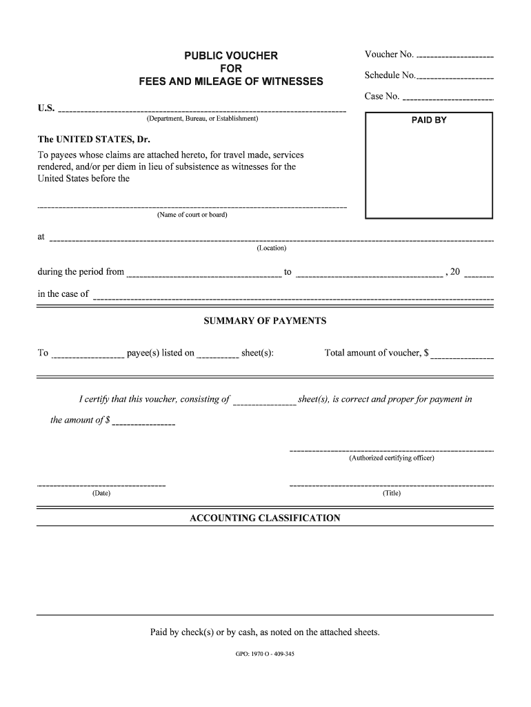 FEES and MILEAGE of WITNESSES  Form