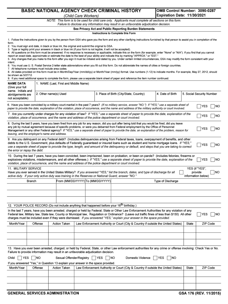 GSA 176  GSA Gov  Form