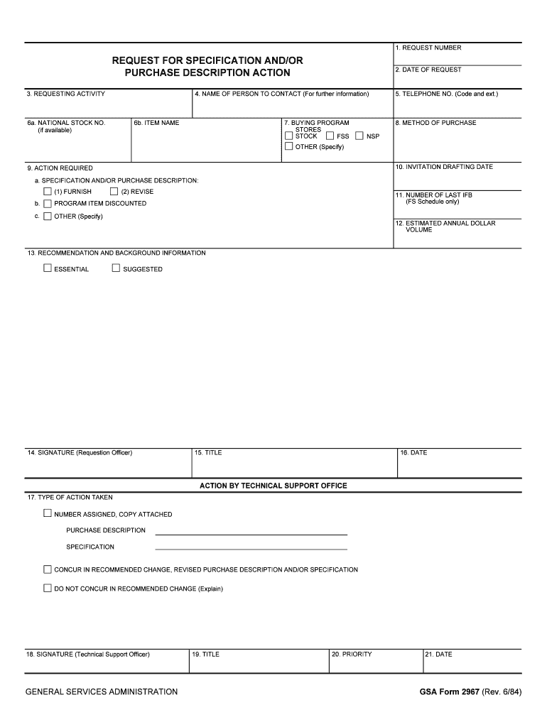 Procurement Request and Receiving Report PreparationGSA  Form