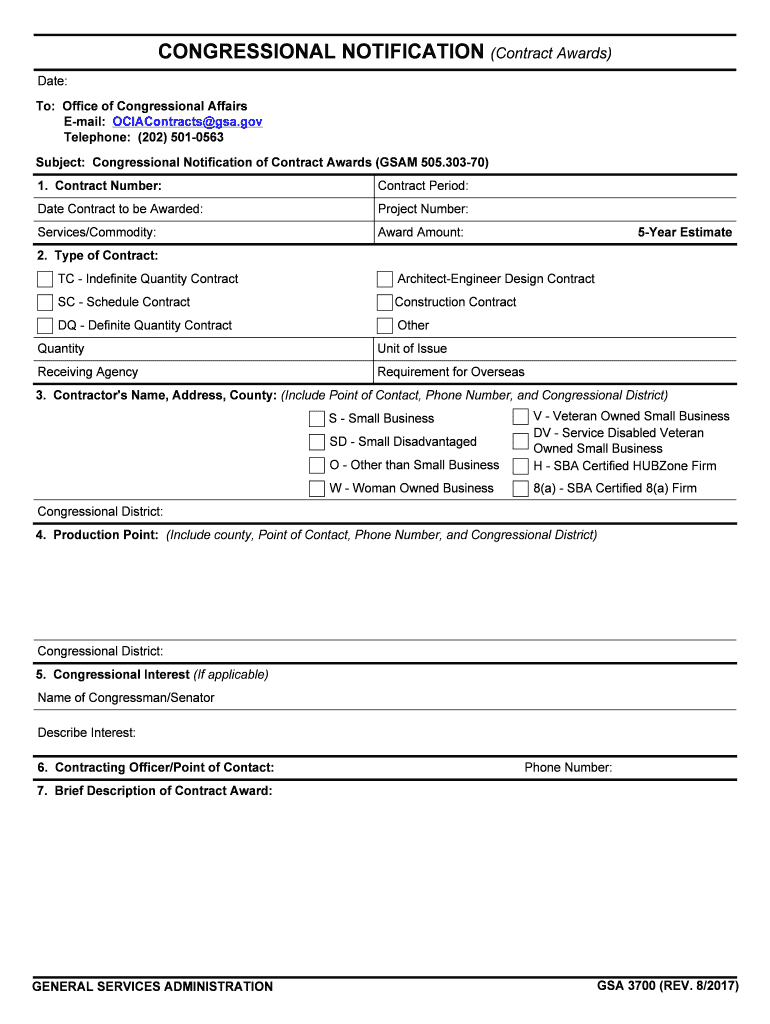 To Office of Congressional Affairs  Form