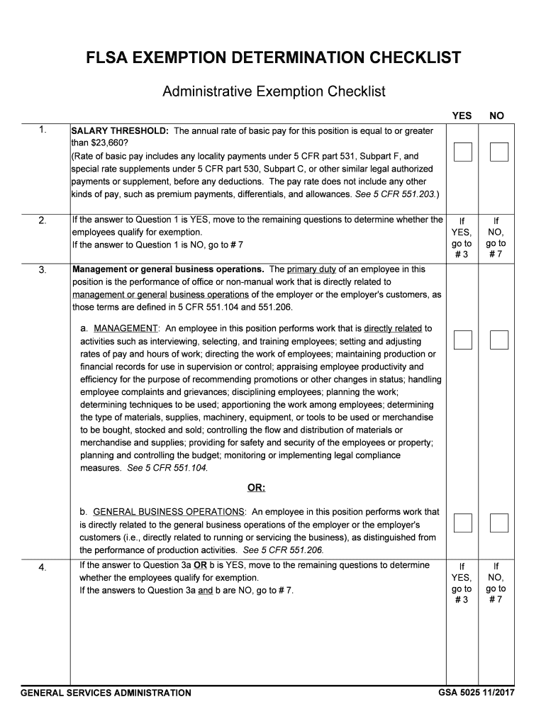 Administrative Exemption Checklist  Form