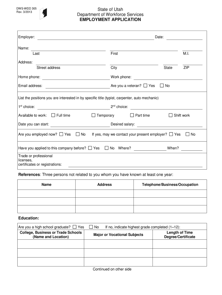  Parkdale in Price Utah 305 Application 2013-2024