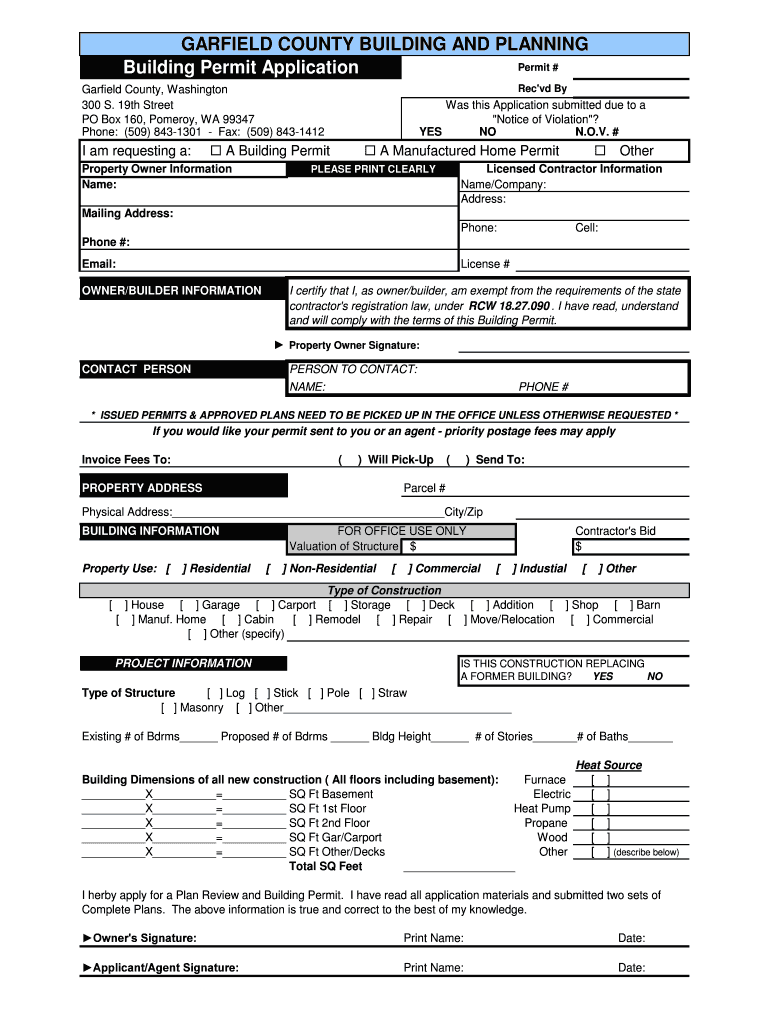 Building Permit  Form