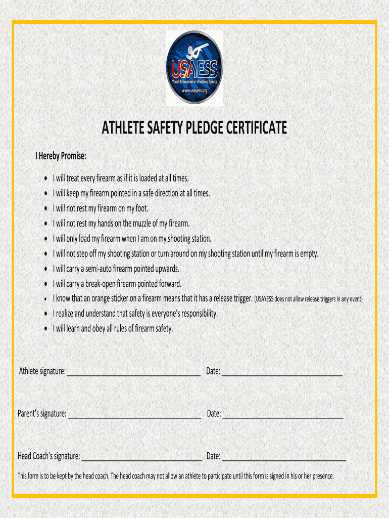 Fire Safety Pledge Certificate  Form
