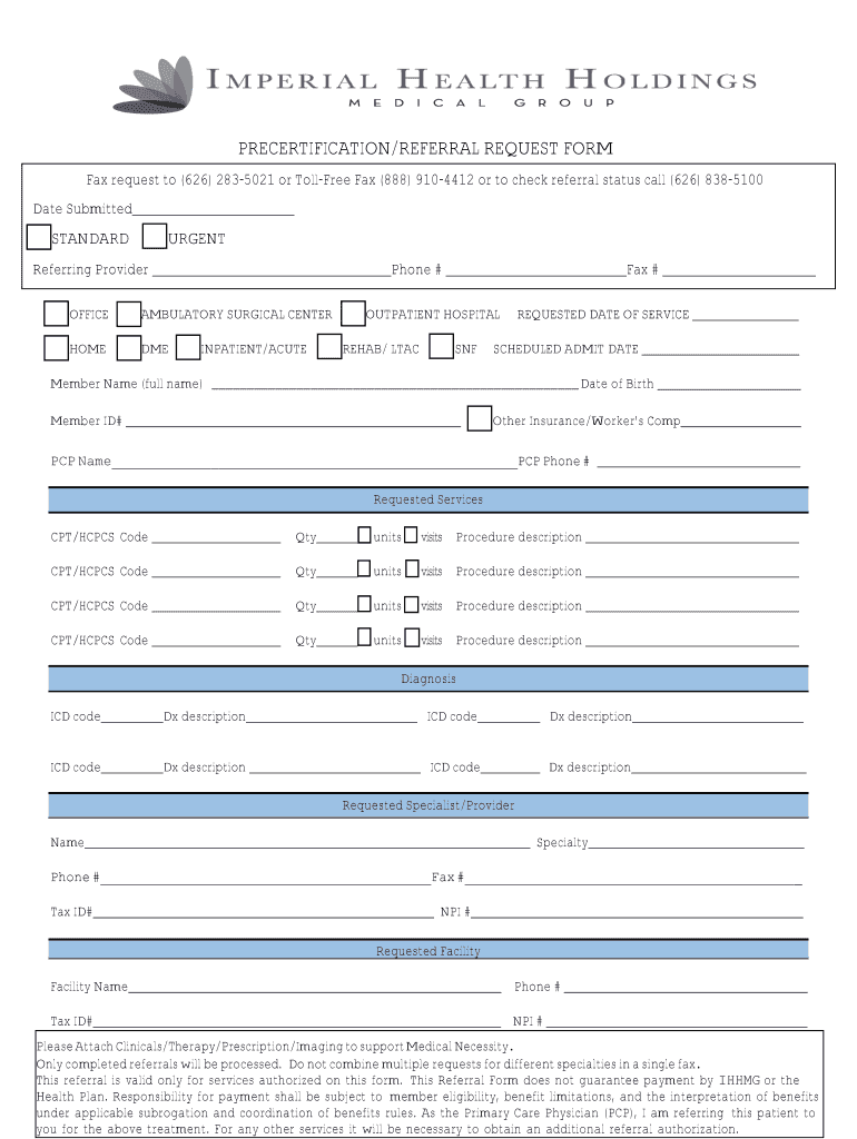  Imperial Health Authorization Form 2019-2024