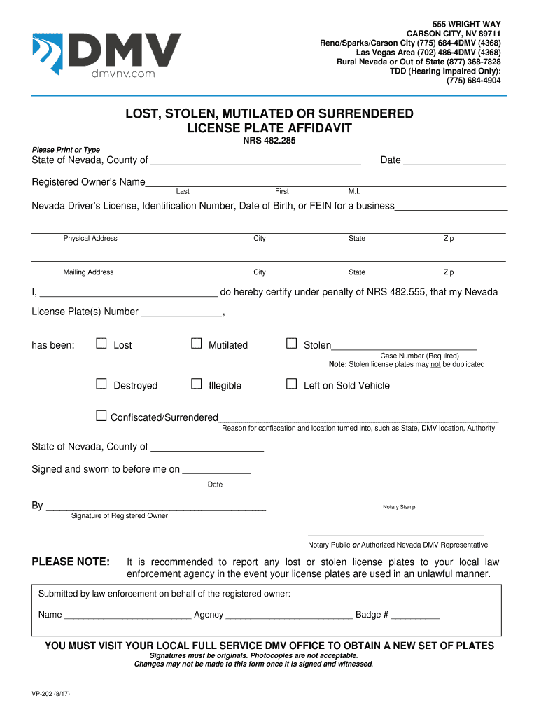  Nevada Form Lost 2017-2024