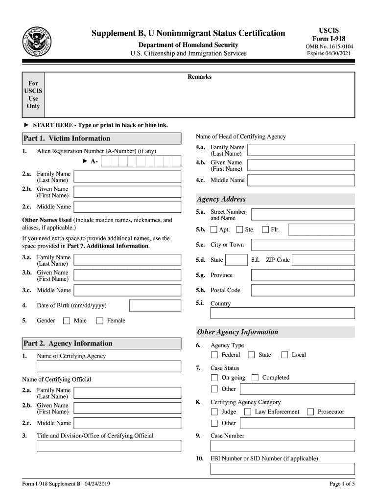 Form I 918 Supplement B