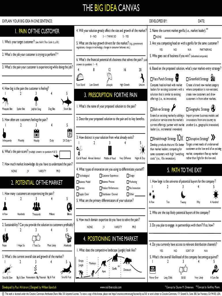 Big Idea Canvas  Form