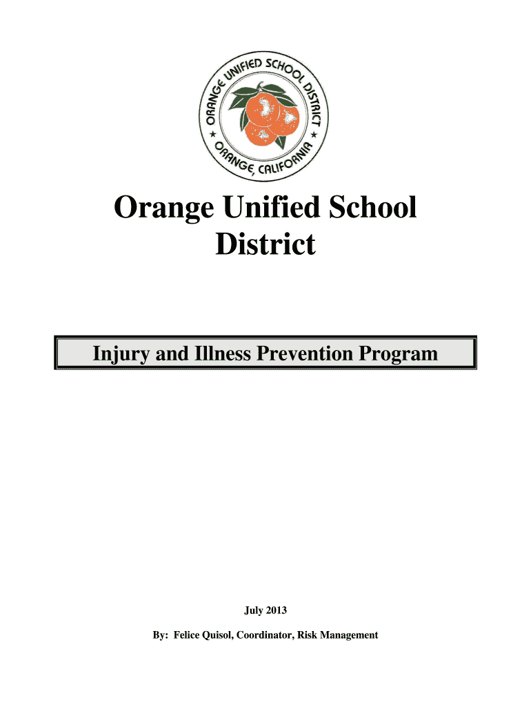 Injury and Illness Prevention Program Orange Unified School  Form