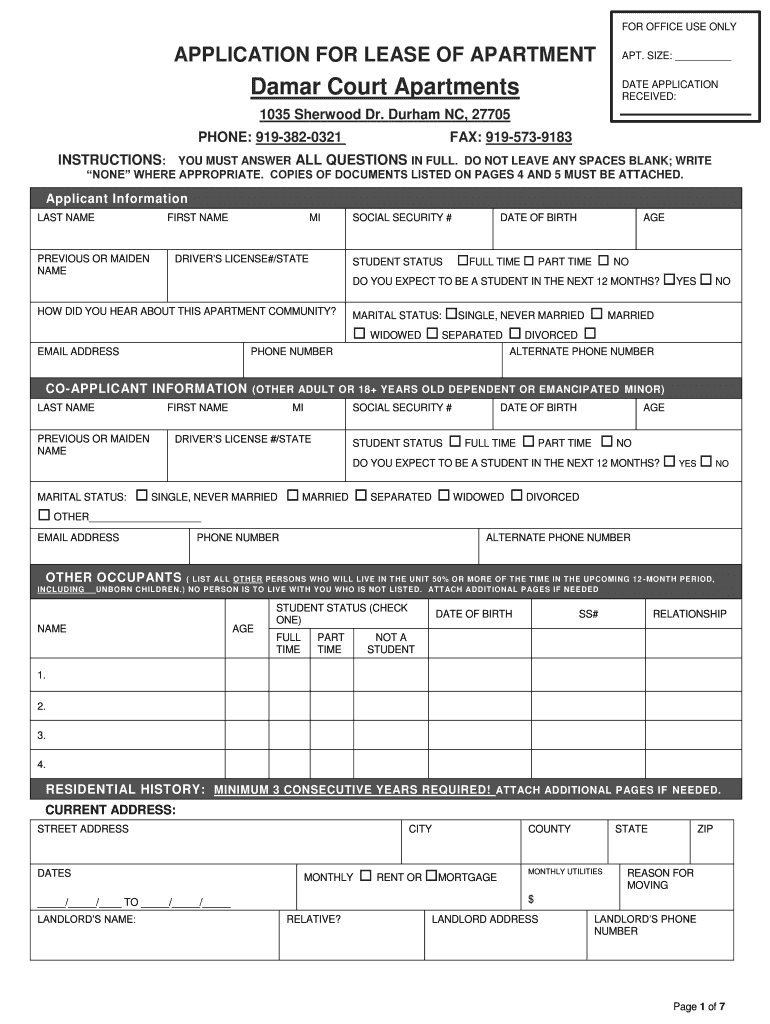 Damar Court  Form