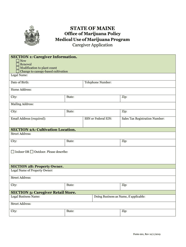 Maine Caregiver  Form