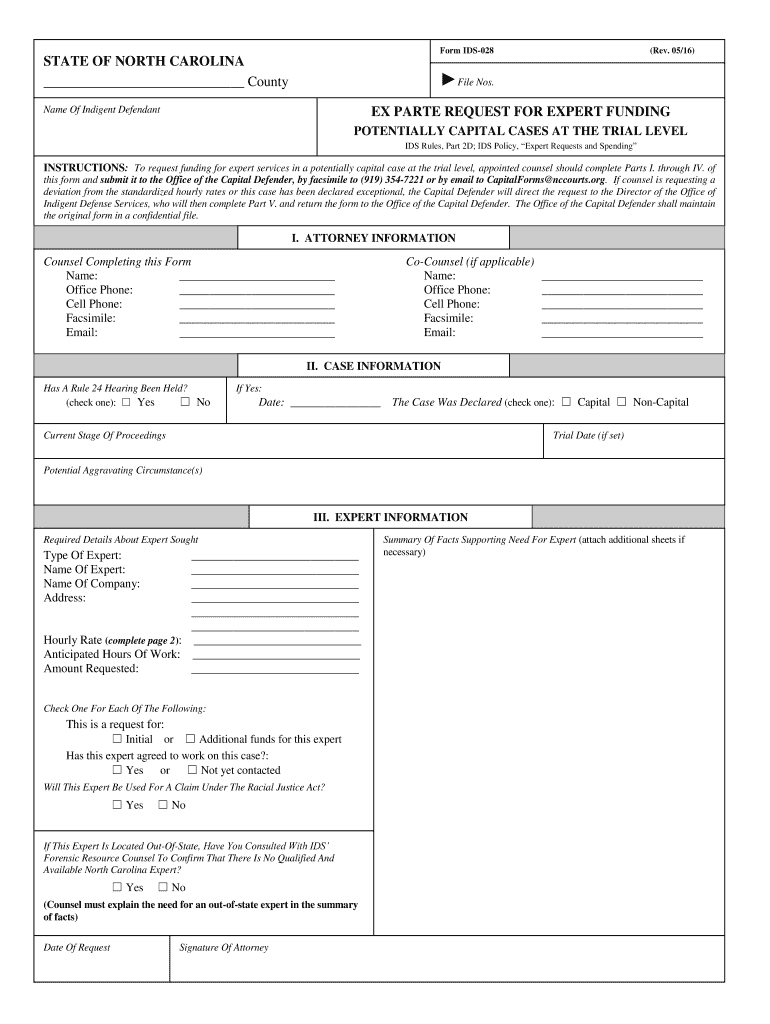  Form IDS 028 2016