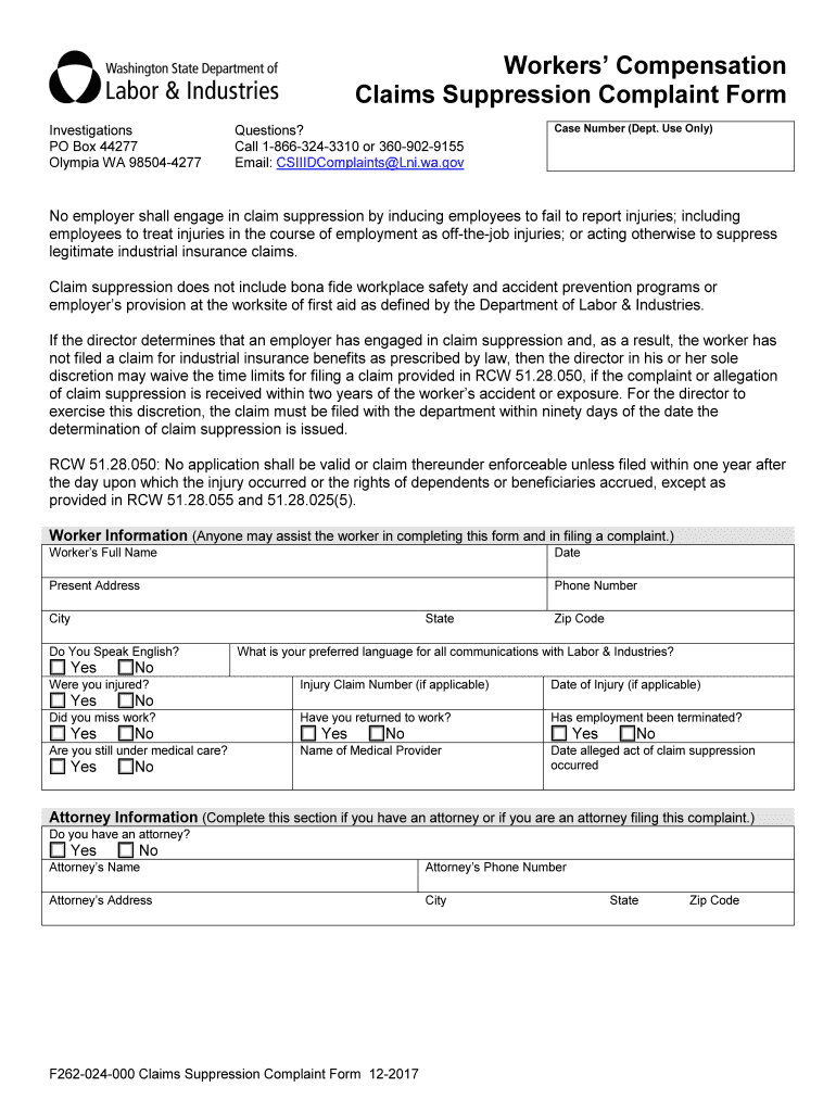 Suppression Form