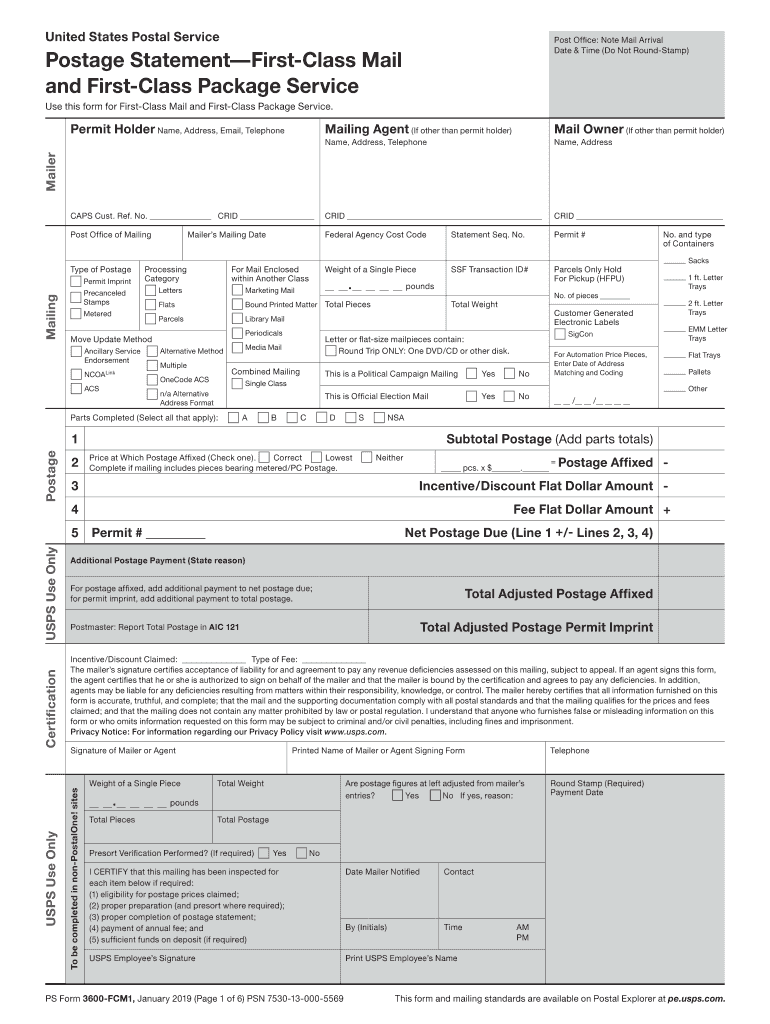 Ps Form 3600 Fcm1 Fill Out and Sign Printable PDF Template signNow