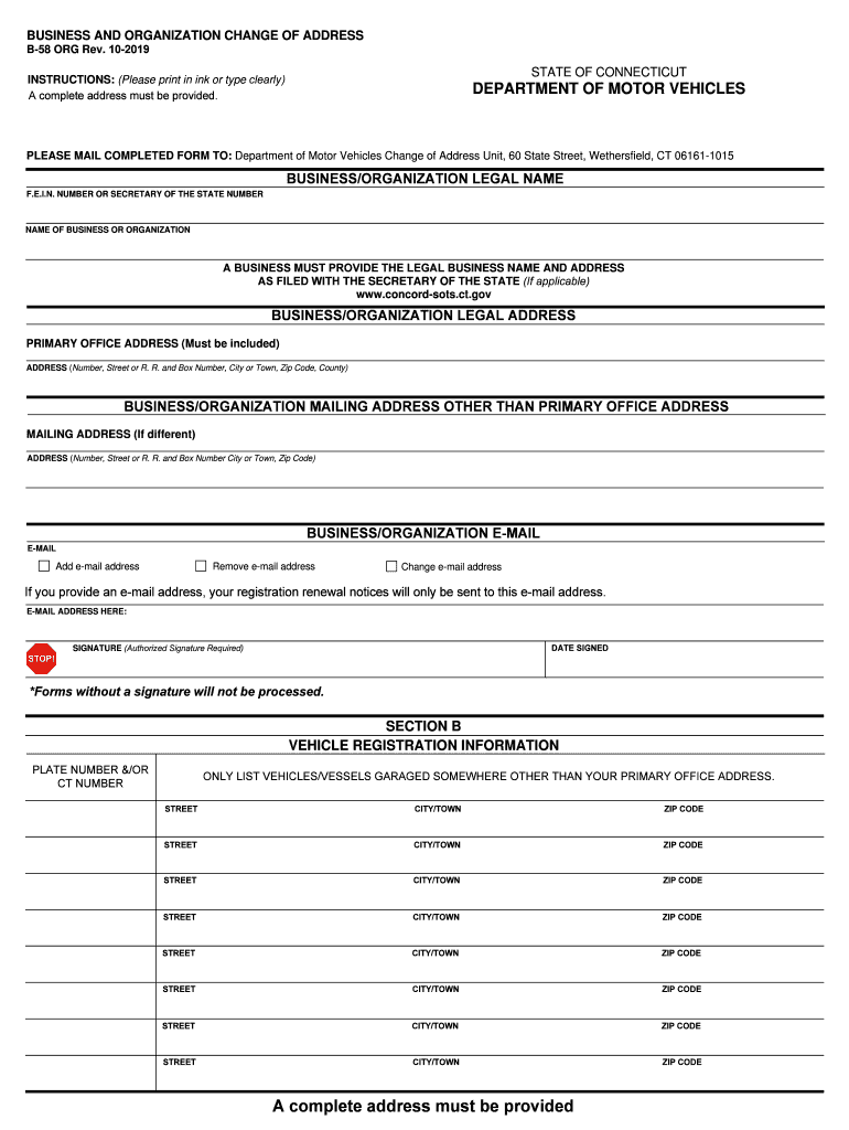  Section a 1 Businessesorganizations Vehicle CT Gov 2019-2024