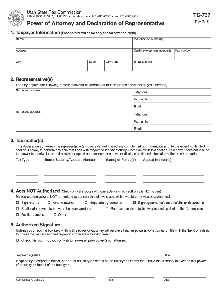 Get and Sign Utah Tc 737 2015 Form