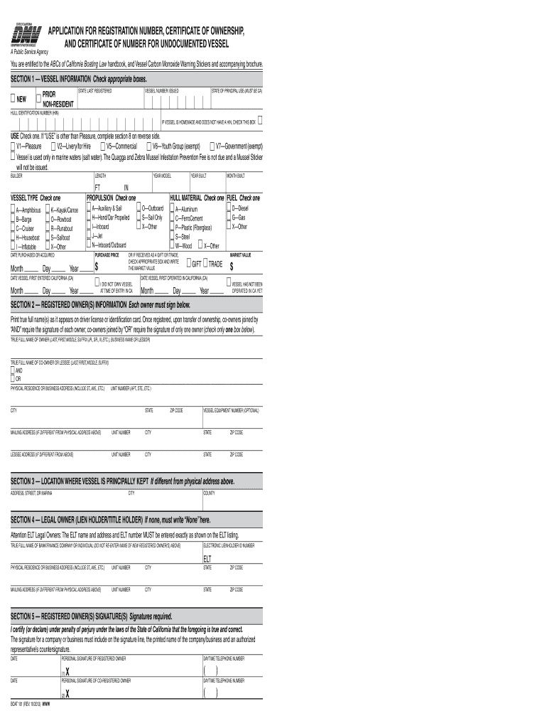 Boat 101  Form