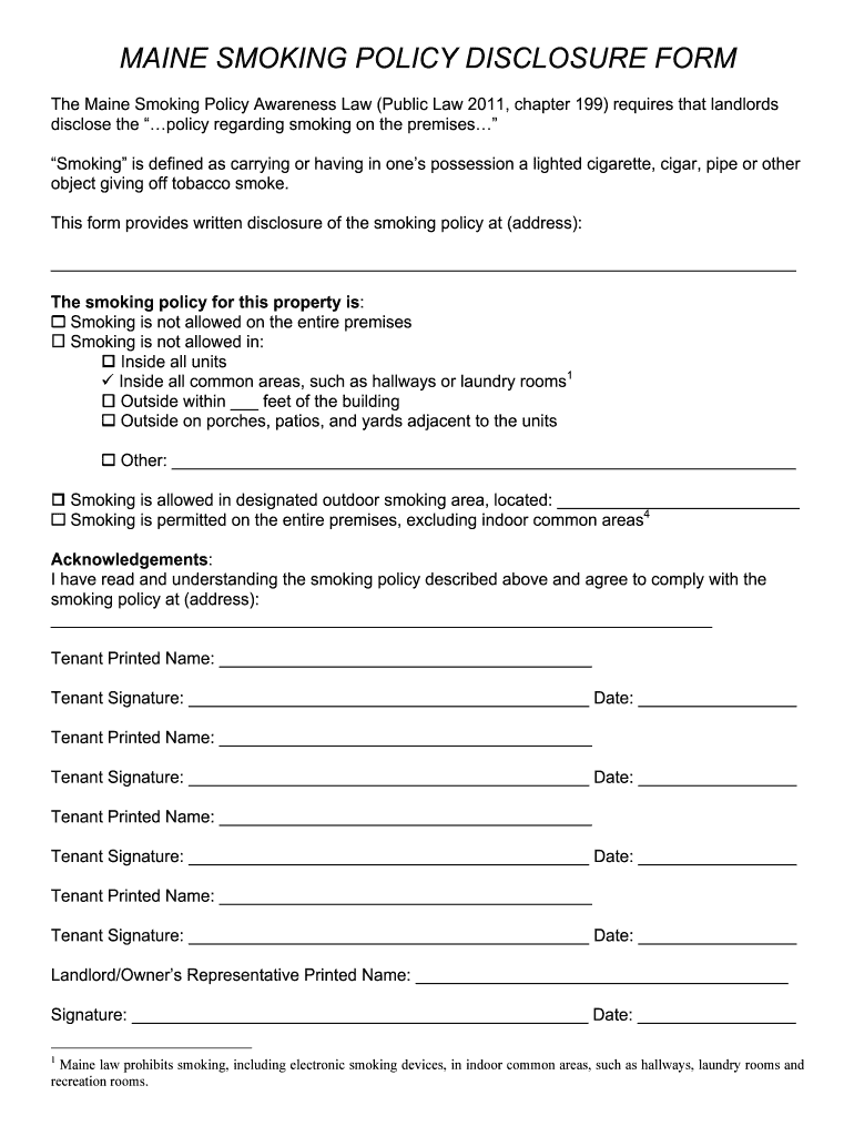 Smoking Policy Form